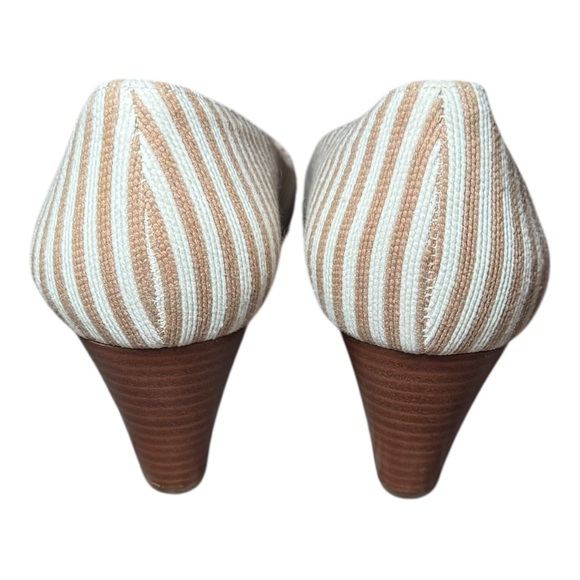 TALBOTS Royce Striped Wedge Peep Toe Sandal 9 - Picture 5 of 12